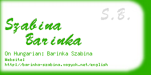 szabina barinka business card